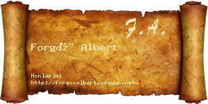 Forgó Albert névjegykártya