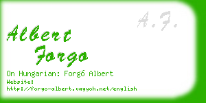albert forgo business card